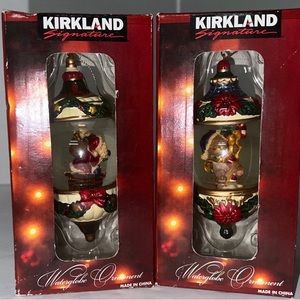 Kirkland Signature LOT OF 2 Waterglobe Snow Globe Christmas Ornaments